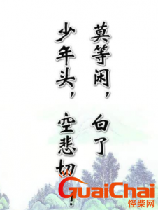 ​“莫等闲，白了少年头，空悲切”的全诗 作者