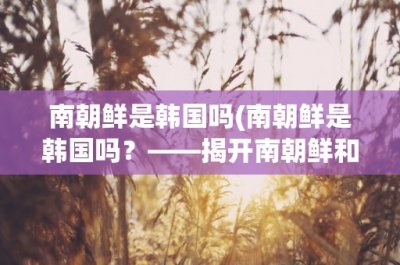 ​南朝鲜是韩国吗(南朝鲜是韩国吗？——揭开南朝鲜和韩国的关系之谜)