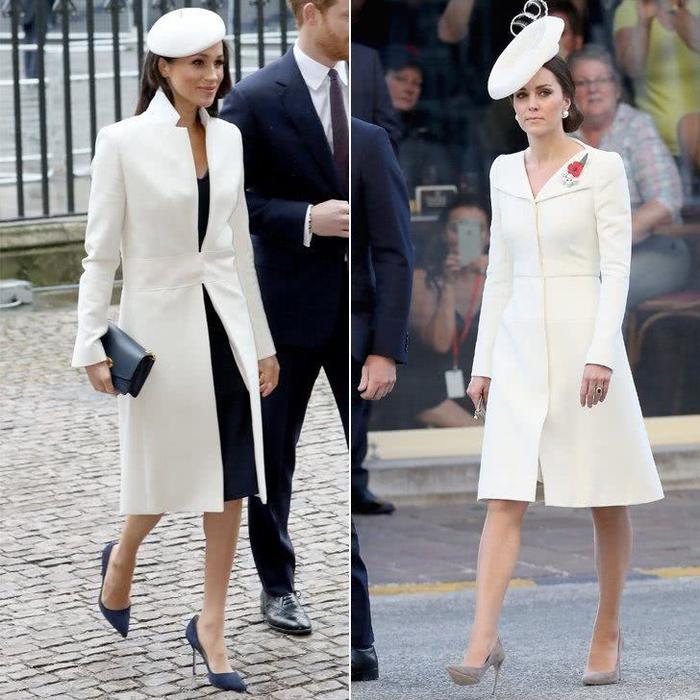 凯特王妃造型高贵、大方,梅根低调时尚,谁更有型