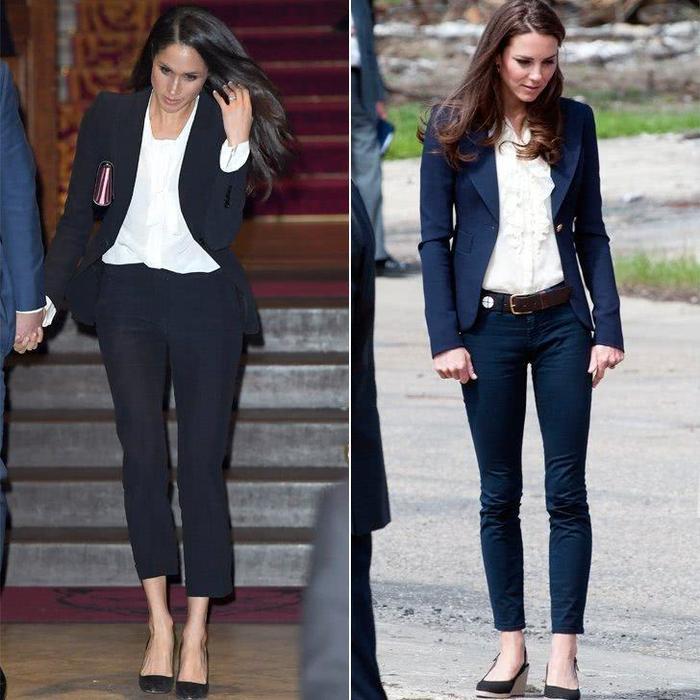 凯特王妃造型高贵、大方,梅根低调时尚,谁更有型