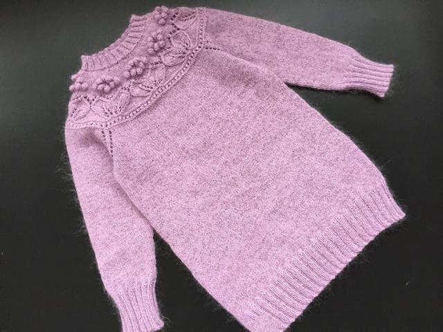 上往下织 8-12周岁儿童长款毛衣,零基础图解教程