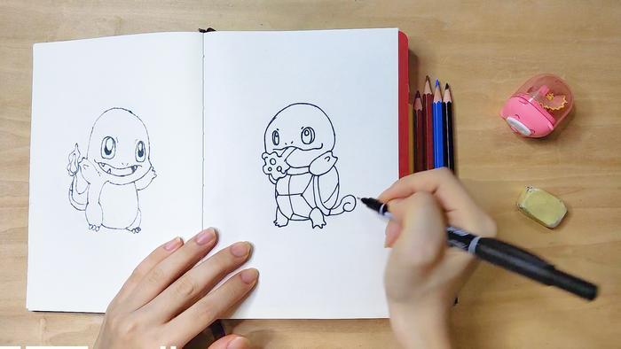 点点有画说-画杰尼龟简笔画,一口唾沫淹死你