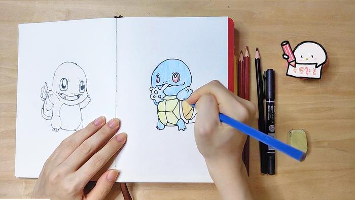 点点有画说-画杰尼龟简笔画,一口唾沫淹死你