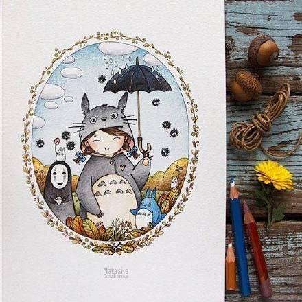 超好看的彩铅手绘,小清新的画风,每一张都好可爱