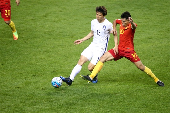长沙:中韩足球大战 1:0中国队胜