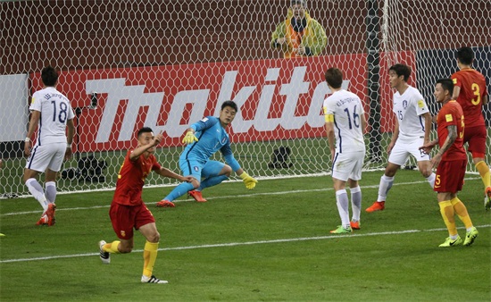 长沙:中韩足球大战 1:0中国队胜