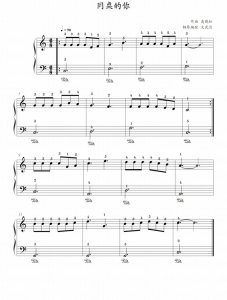 ​同桌的你，钢琴谱、简谱、简单版，老狼，曲谱分享