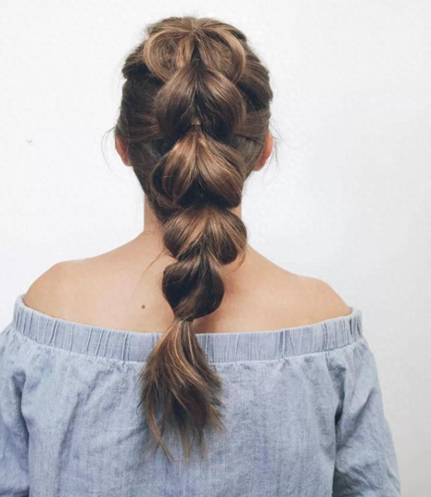 夏季清爽灯笼马尾辫扎发图解