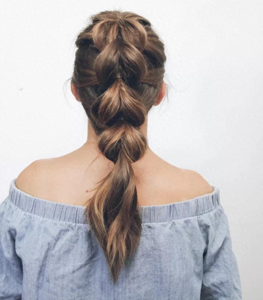 夏季清爽灯笼马尾辫扎发图解