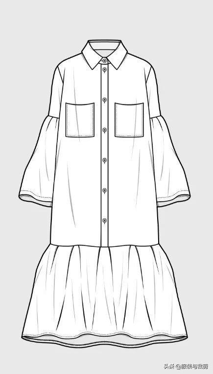 10款服装设计线稿图