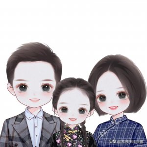 换个头像吧,一家人的卡通全家福头像,温馨有爱好幸福