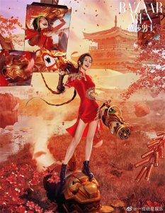 ​明星写真：Angelababy杨颖COSPLAY金克丝“神龙烈焰”，又酷又甜