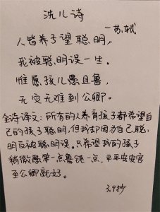 ​每天抄一首古诗：《洗儿诗》--苏轼