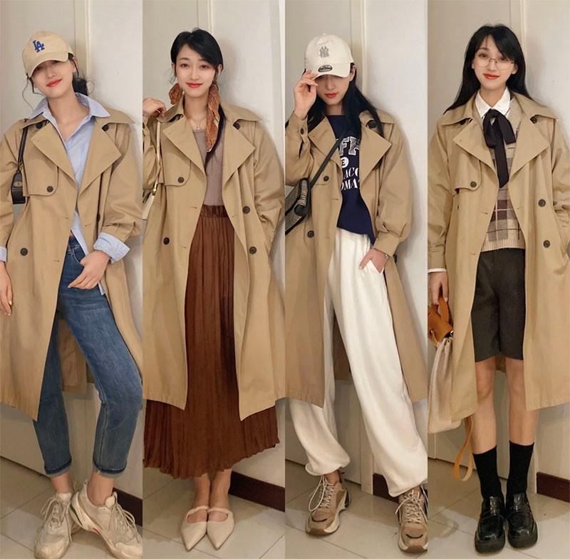 穿“风衣”时髦还得看刘亦菲,不管配裙子还是裤子,都洋气好看