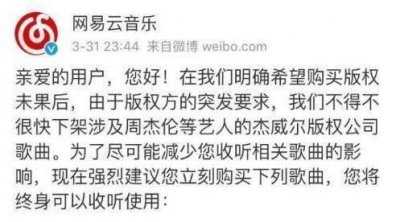 ​网易云音乐下架周杰伦歌曲是怎么回事