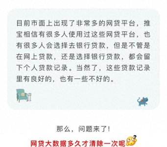 ​你知道网贷大数据多久清除一次吗？