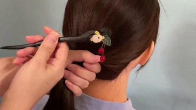 ​慢动作发簪盘发