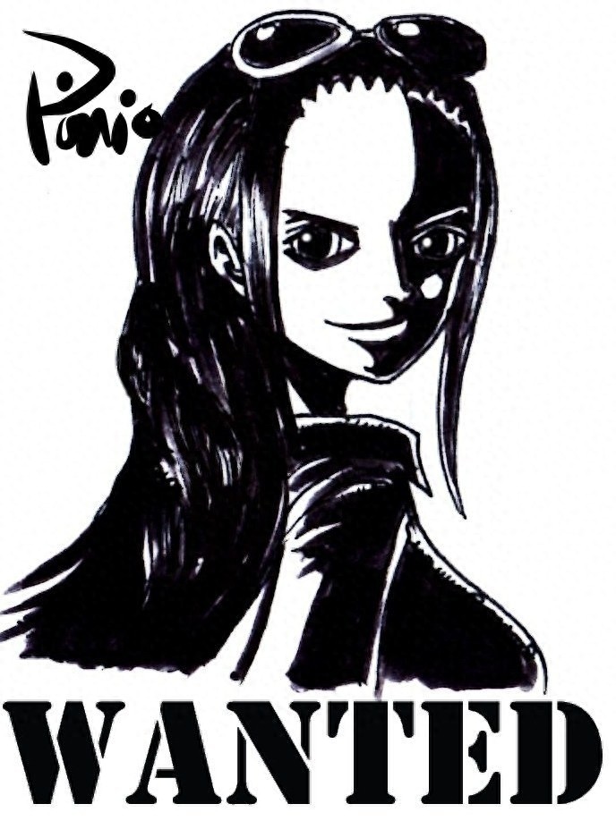 《海贼王》：手绘黑白人物头像，全员通缉