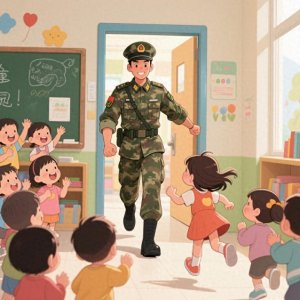​当兵的舅舅戎装去接幼儿园外甥女--同学羡慕 老师两眼放光
