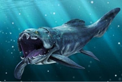 ​远古海霸王邓氏鱼，一口就能把鲨鱼咬成两截，你见过吗？
