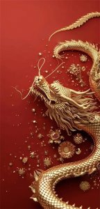 国味真龙壁纸:龙年送福,吉昌鸿运翱翔天际