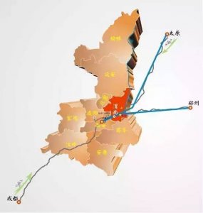 ​成都，郑州，太原自驾去华山的线路地图